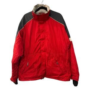 Burton Men's XL Snowboarding Jacket Insulated Red Ski Coat Waterproof Black